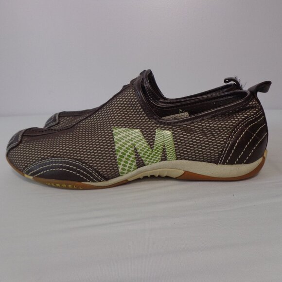Merrell Barrado Dark Brown Mesh Slip On Performance Walking Shoes Women's Sz 8 - Picture 1 of 7